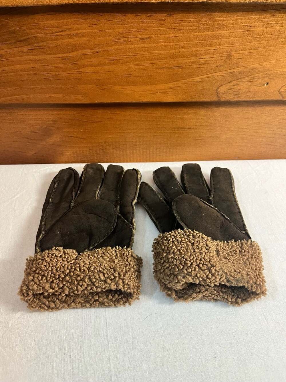 Genuine Shearling Sheepskin Leather Winter Gloves